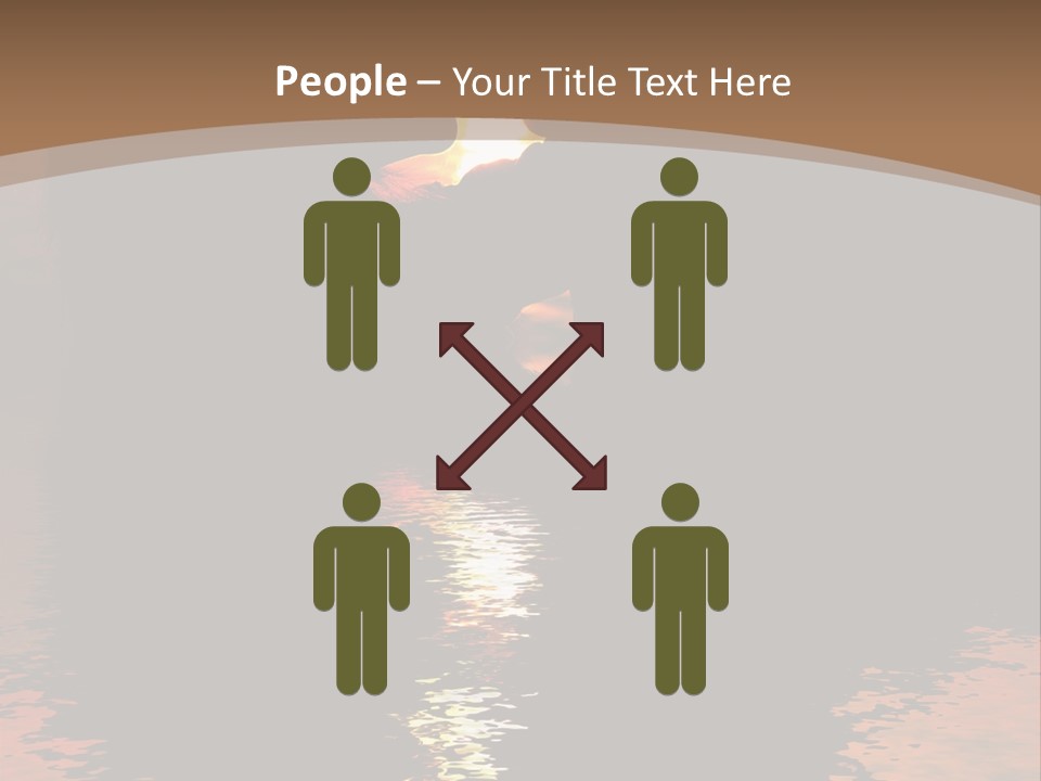 Reflexion Of Couple Kissing At Sunset PowerPoint Template