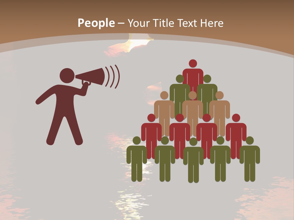 Reflexion Of Couple Kissing At Sunset PowerPoint Template