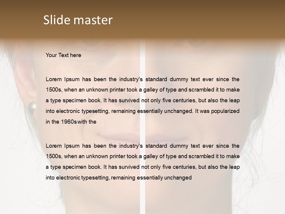 A Woman's Face Before And After A Cosmetic Procedure PowerPoint Template