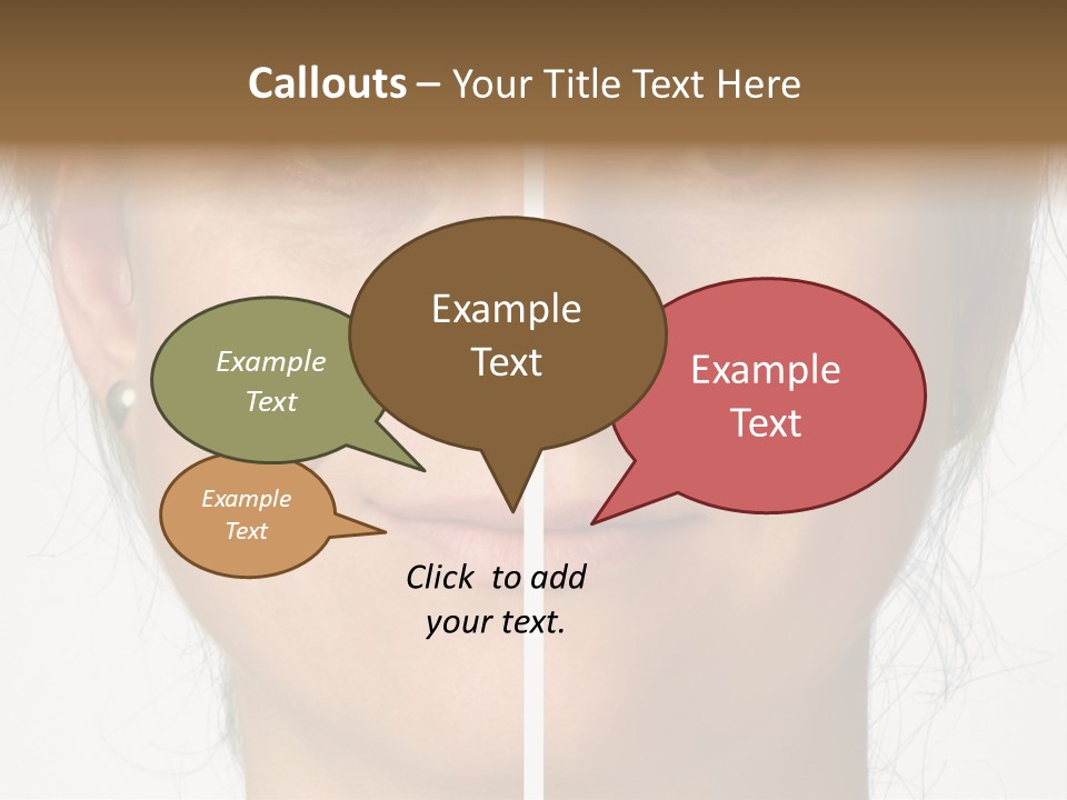 A Woman's Face Before And After A Cosmetic Procedure PowerPoint Template