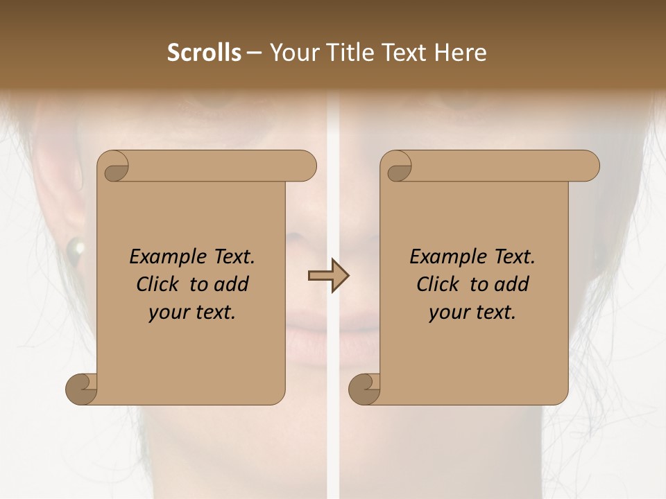 A Woman's Face Before And After A Cosmetic Procedure PowerPoint Template
