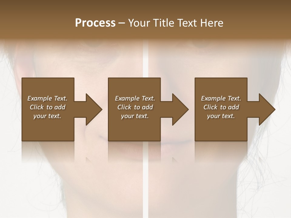 A Woman's Face Before And After A Cosmetic Procedure PowerPoint Template