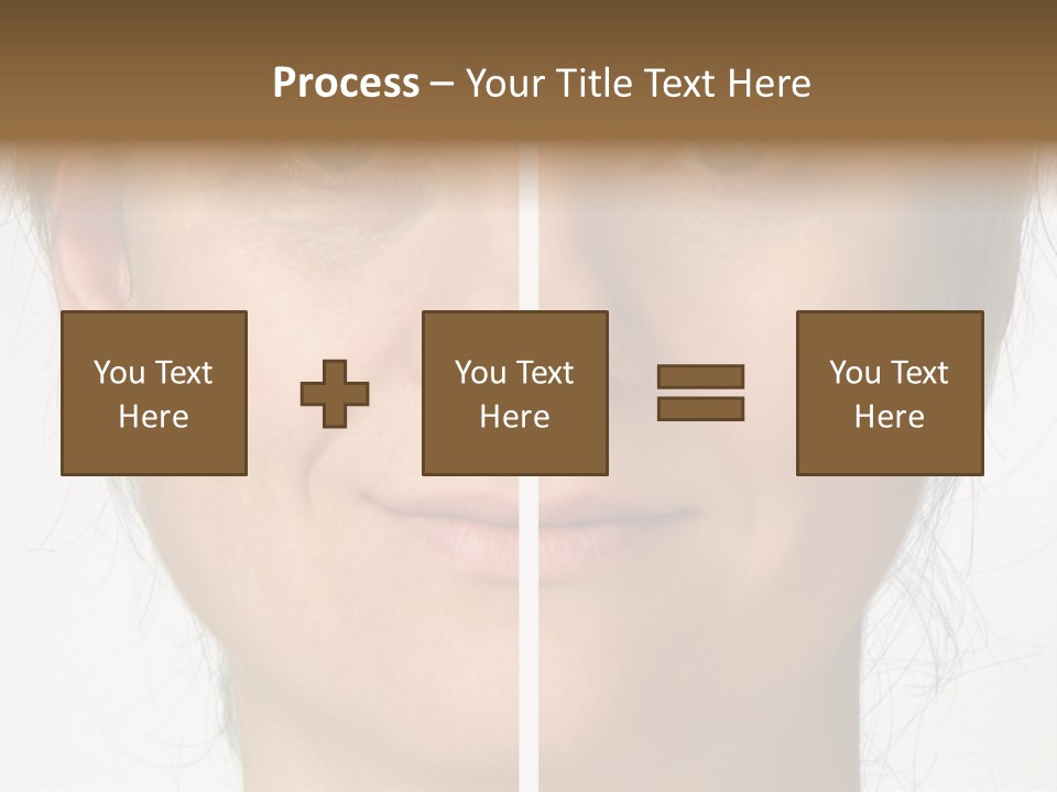 A Woman's Face Before And After A Cosmetic Procedure PowerPoint Template