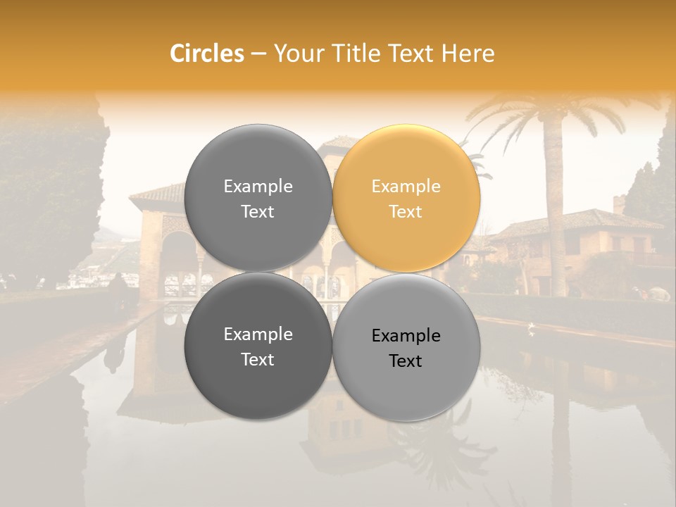 A Large Building With A Pool In Front Of It PowerPoint Template