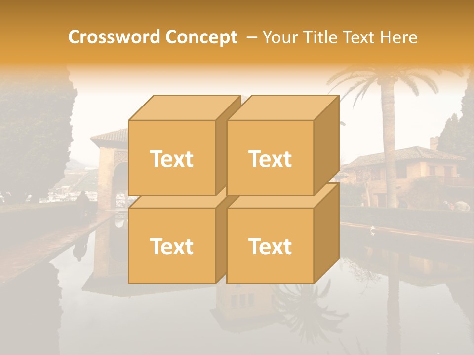 A Large Building With A Pool In Front Of It PowerPoint Template