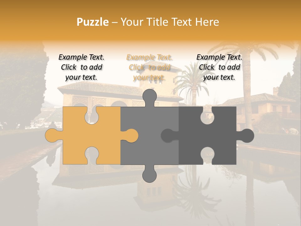 A Large Building With A Pool In Front Of It PowerPoint Template