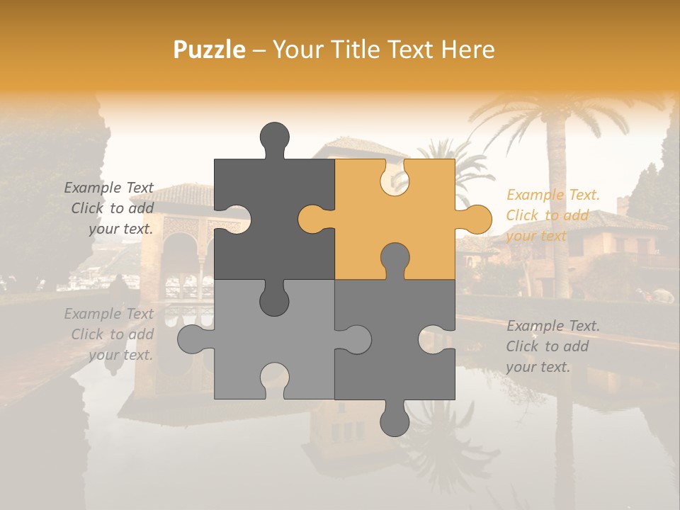 A Large Building With A Pool In Front Of It PowerPoint Template