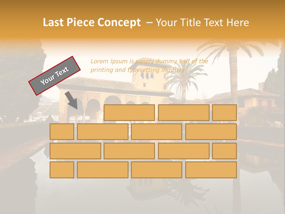 A Large Building With A Pool In Front Of It PowerPoint Template