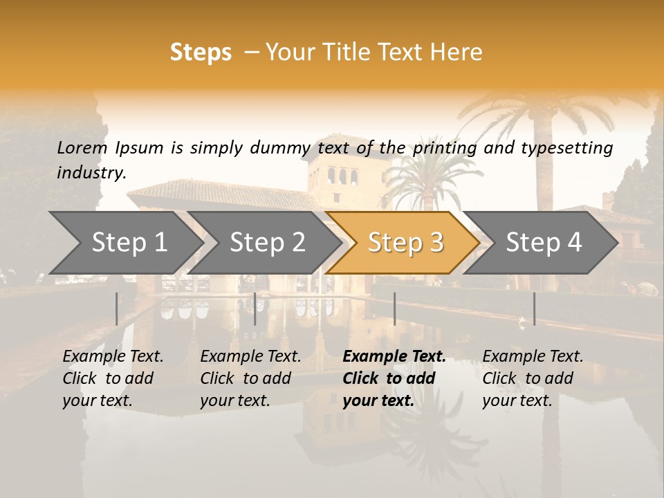 A Large Building With A Pool In Front Of It PowerPoint Template