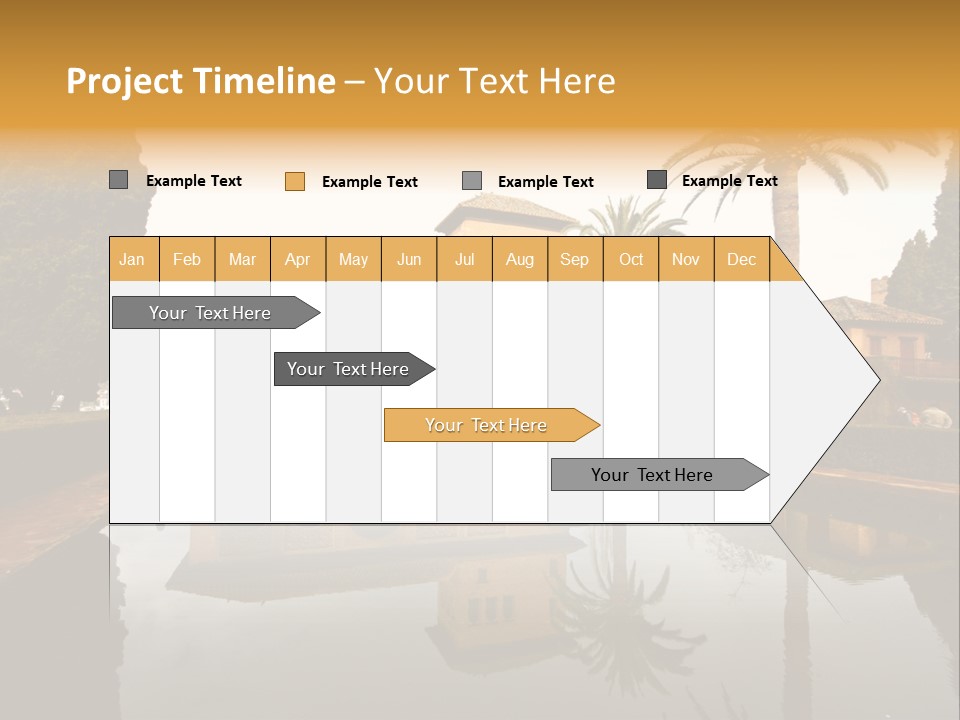A Large Building With A Pool In Front Of It PowerPoint Template