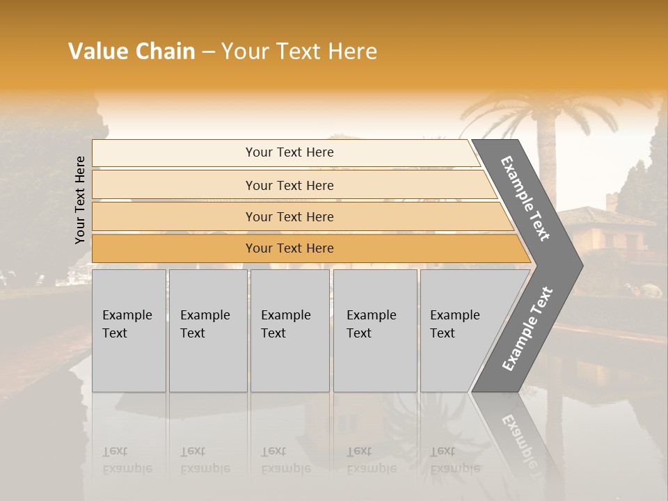 A Large Building With A Pool In Front Of It PowerPoint Template