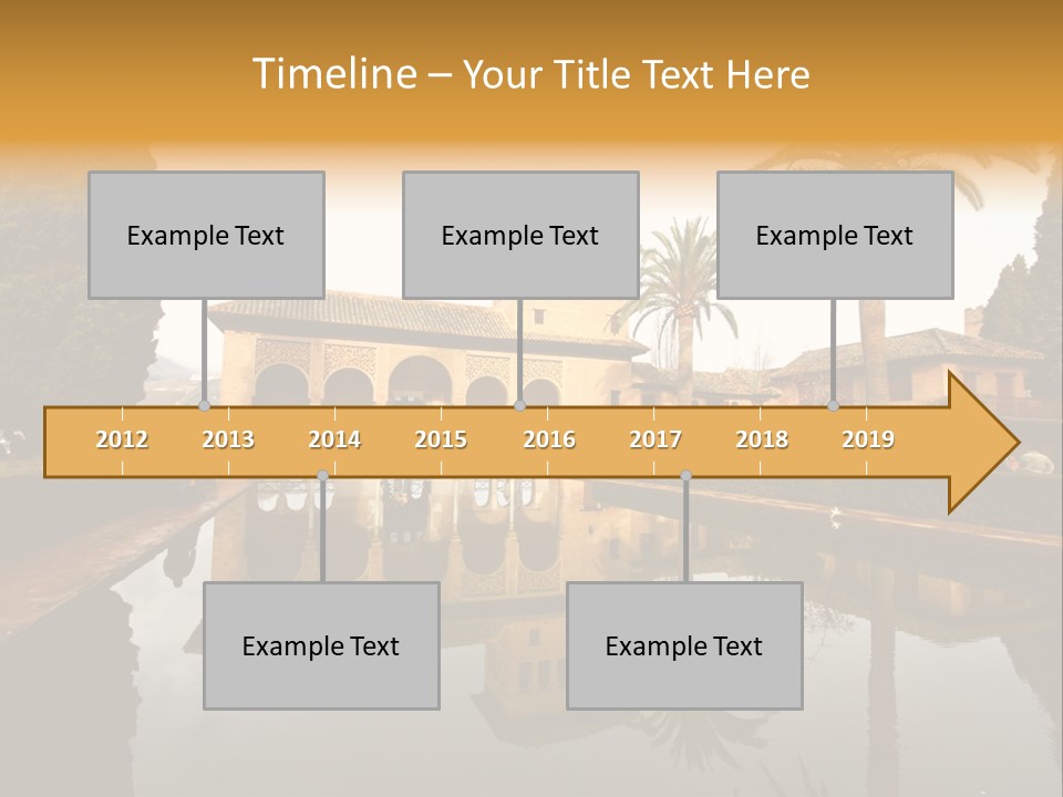 A Large Building With A Pool In Front Of It PowerPoint Template