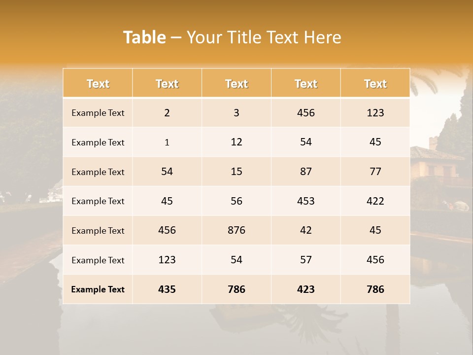 A Large Building With A Pool In Front Of It PowerPoint Template