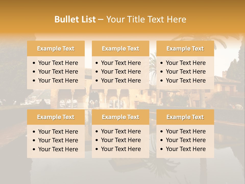 A Large Building With A Pool In Front Of It PowerPoint Template