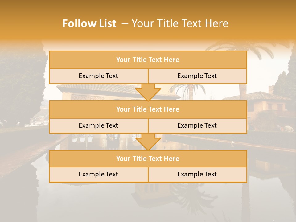 A Large Building With A Pool In Front Of It PowerPoint Template