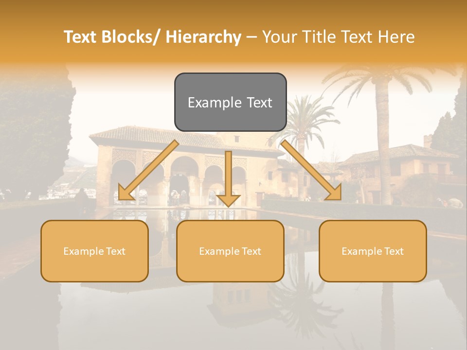 A Large Building With A Pool In Front Of It PowerPoint Template
