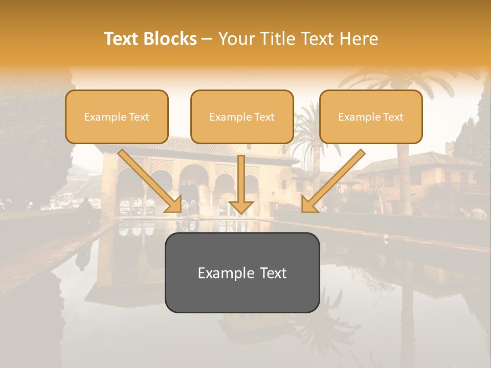 A Large Building With A Pool In Front Of It PowerPoint Template