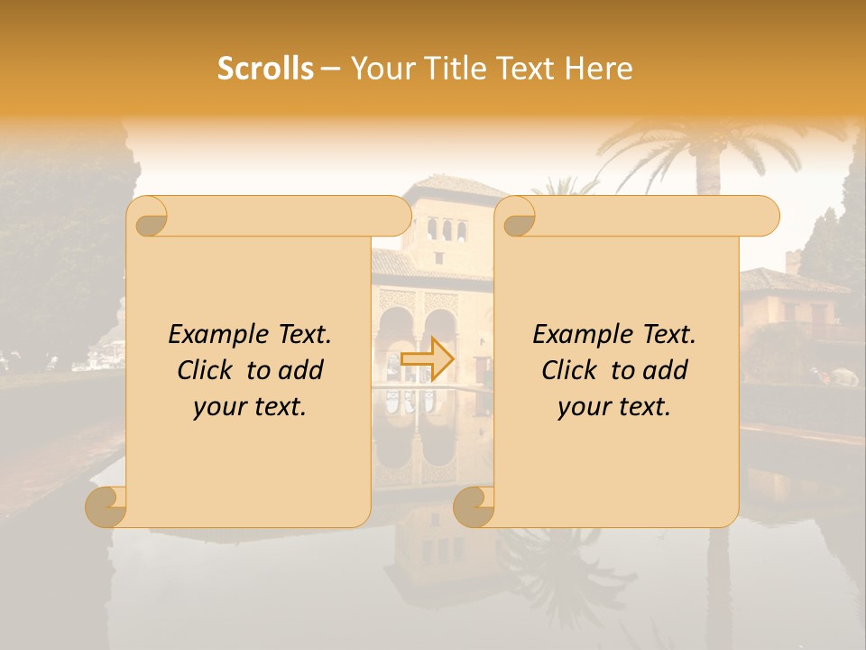 A Large Building With A Pool In Front Of It PowerPoint Template