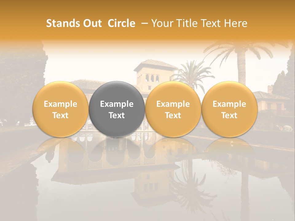 A Large Building With A Pool In Front Of It PowerPoint Template