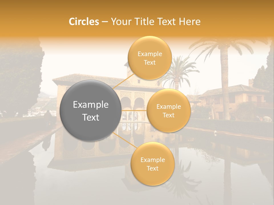 A Large Building With A Pool In Front Of It PowerPoint Template