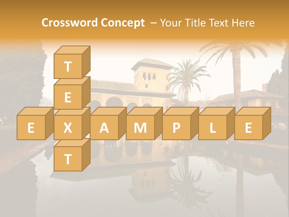 A Large Building With A Pool In Front Of It PowerPoint Template