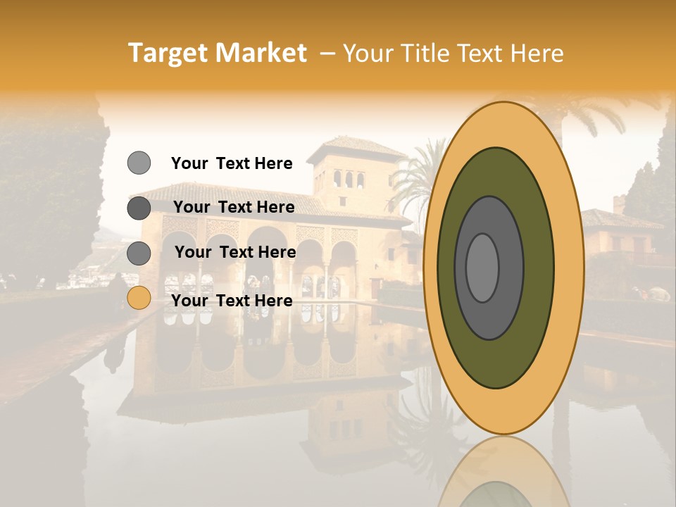 A Large Building With A Pool In Front Of It PowerPoint Template