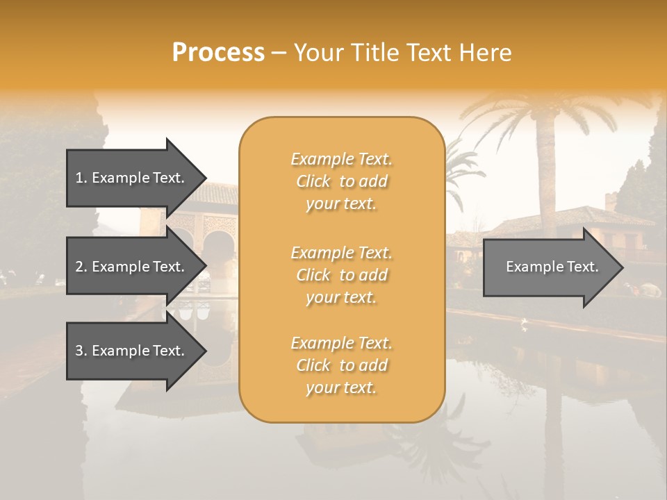 A Large Building With A Pool In Front Of It PowerPoint Template