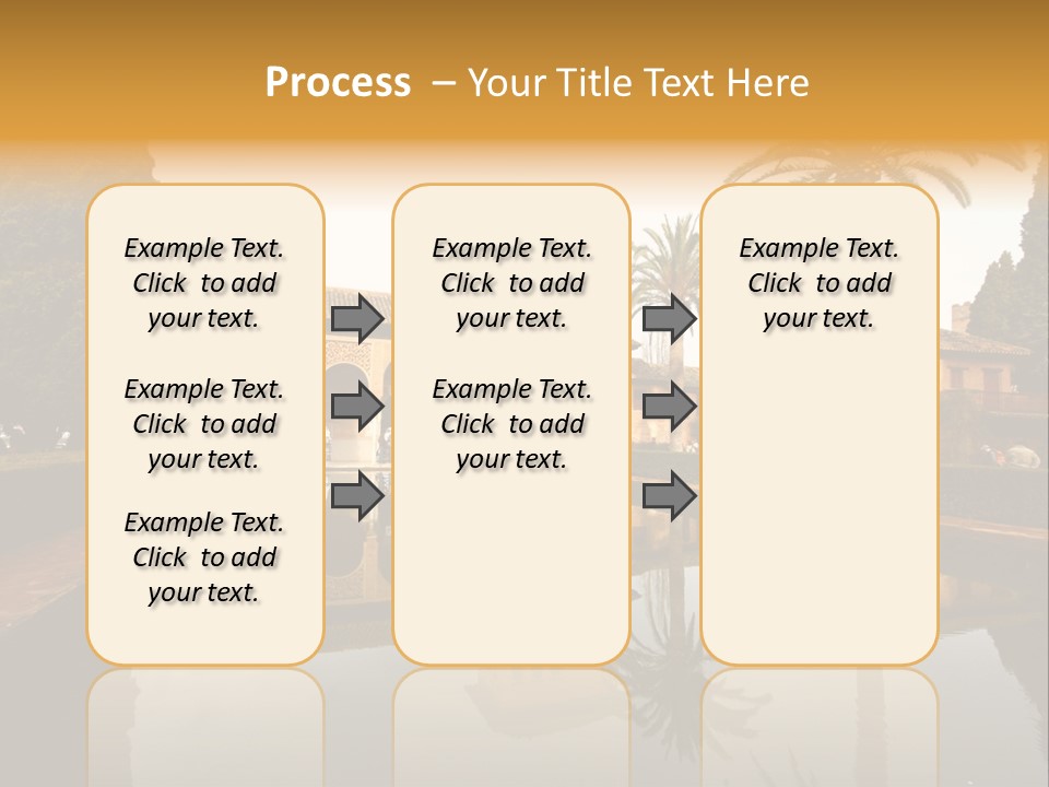 A Large Building With A Pool In Front Of It PowerPoint Template