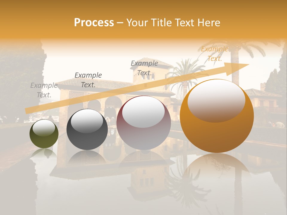 A Large Building With A Pool In Front Of It PowerPoint Template