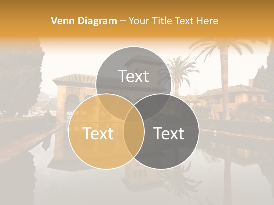 A Large Building With A Pool In Front Of It PowerPoint Template