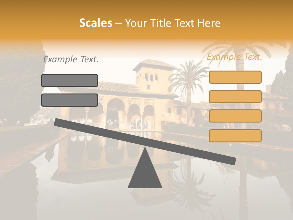 A Large Building With A Pool In Front Of It PowerPoint Template