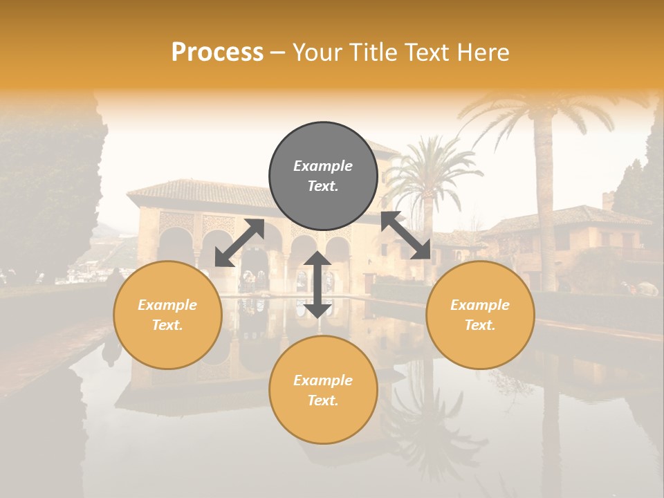 A Large Building With A Pool In Front Of It PowerPoint Template