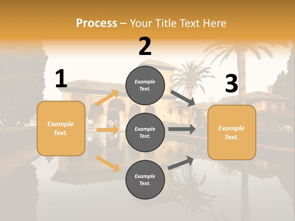 A Large Building With A Pool In Front Of It PowerPoint Template