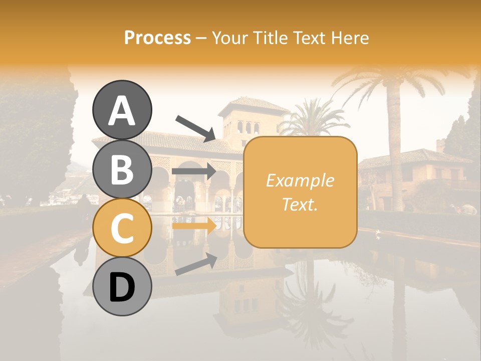 A Large Building With A Pool In Front Of It PowerPoint Template