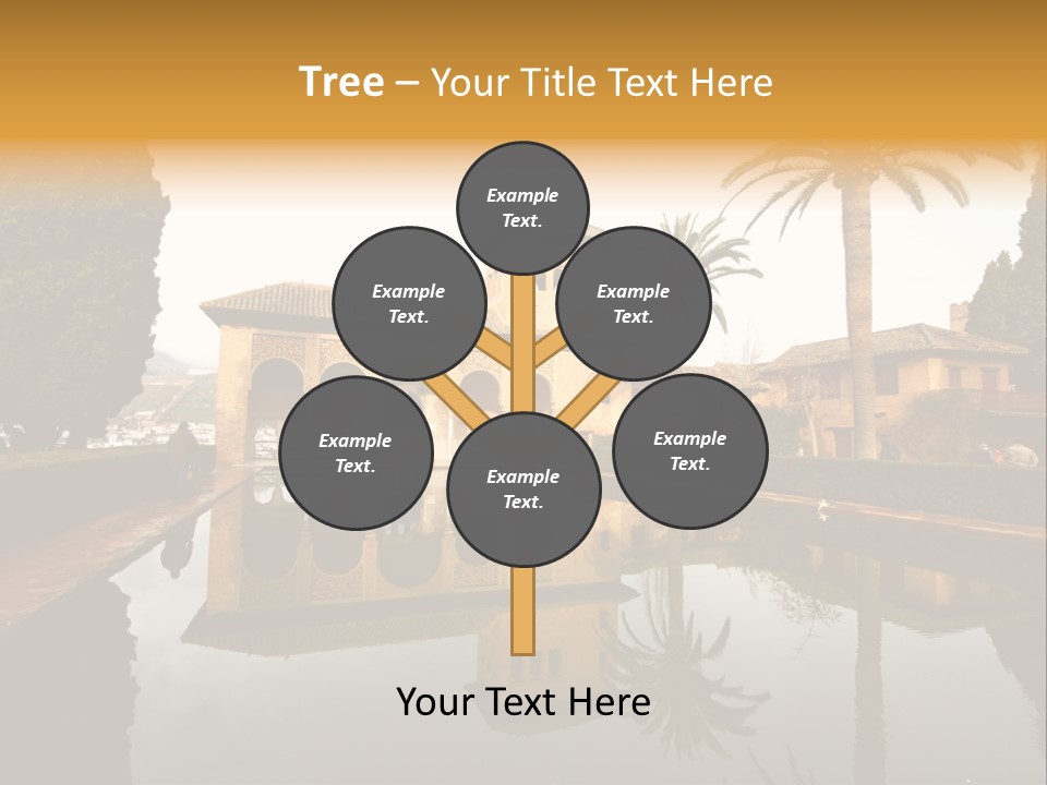 A Large Building With A Pool In Front Of It PowerPoint Template