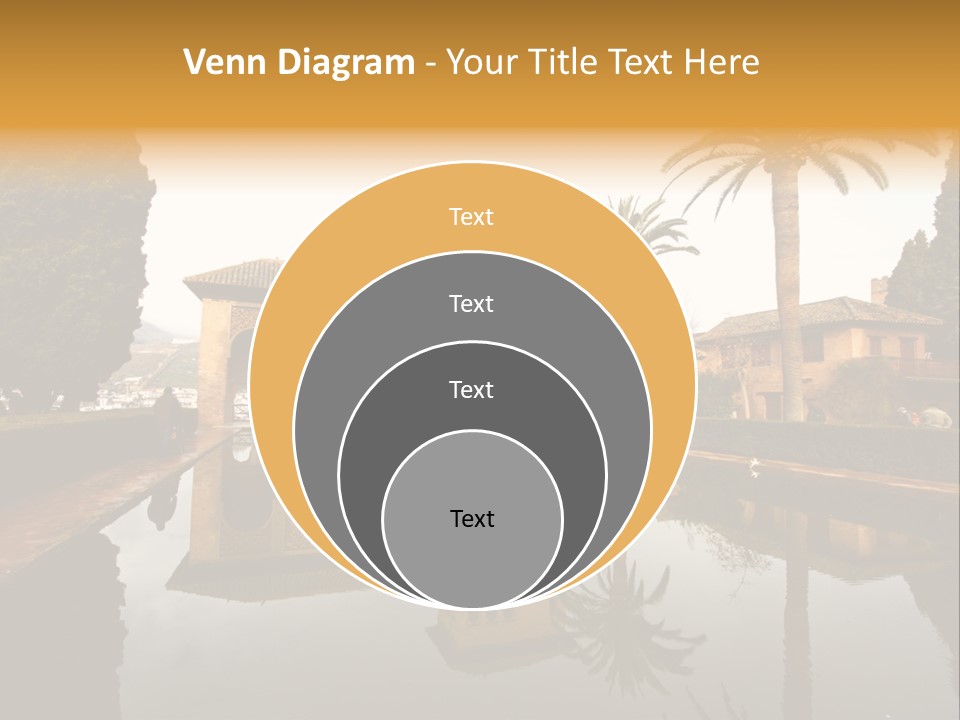 A Large Building With A Pool In Front Of It PowerPoint Template