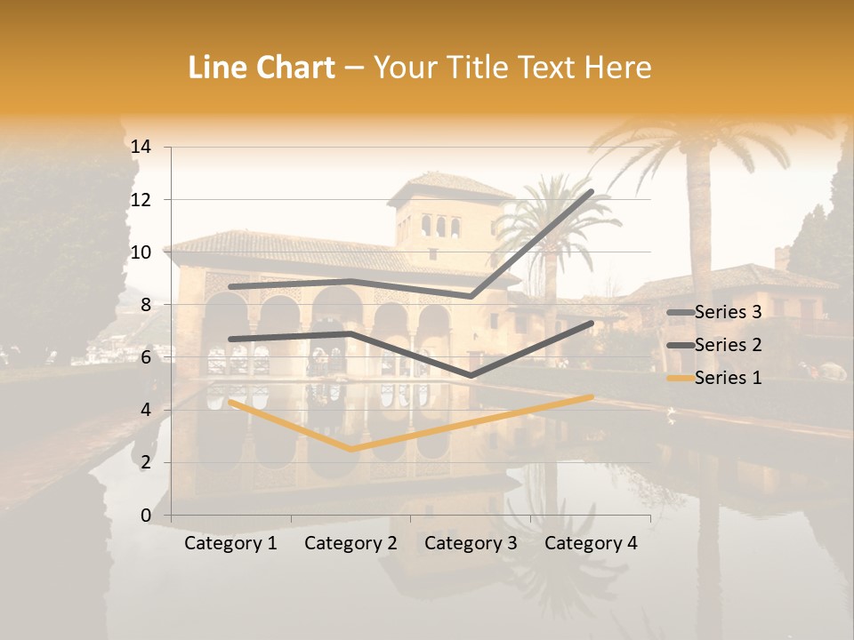 A Large Building With A Pool In Front Of It PowerPoint Template