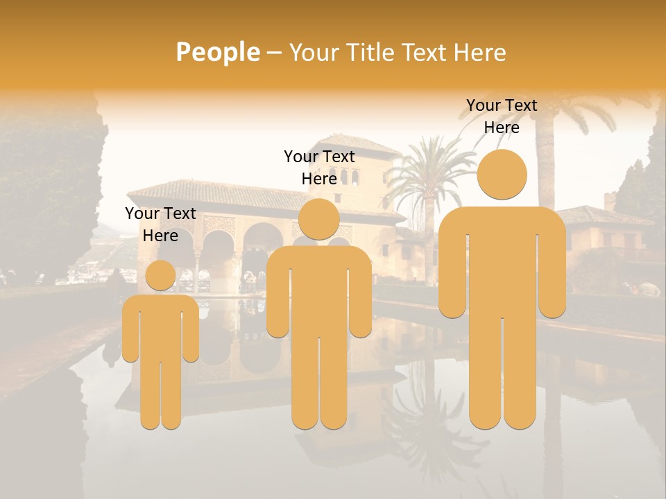 A Large Building With A Pool In Front Of It PowerPoint Template