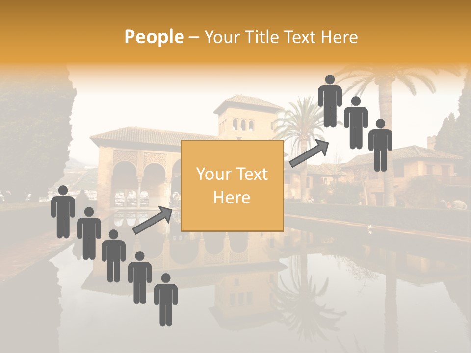 A Large Building With A Pool In Front Of It PowerPoint Template