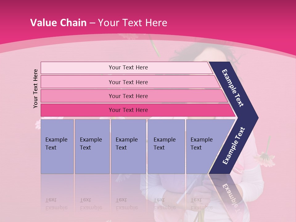 Spring Concept - Playful Girls With Flowers And Pink Wall PowerPoint Template