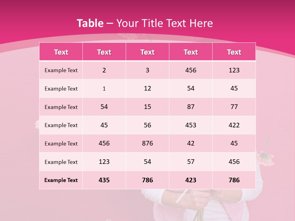 Spring Concept - Playful Girls With Flowers And Pink Wall PowerPoint Template