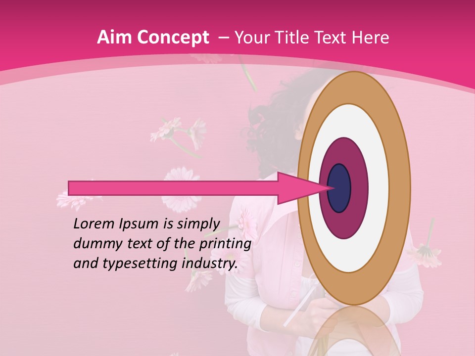 Spring Concept - Playful Girls With Flowers And Pink Wall PowerPoint Template