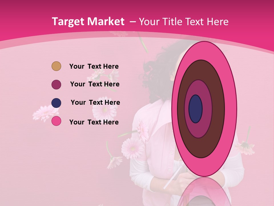 Spring Concept - Playful Girls With Flowers And Pink Wall PowerPoint Template
