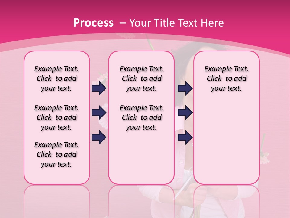 Spring Concept - Playful Girls With Flowers And Pink Wall PowerPoint Template