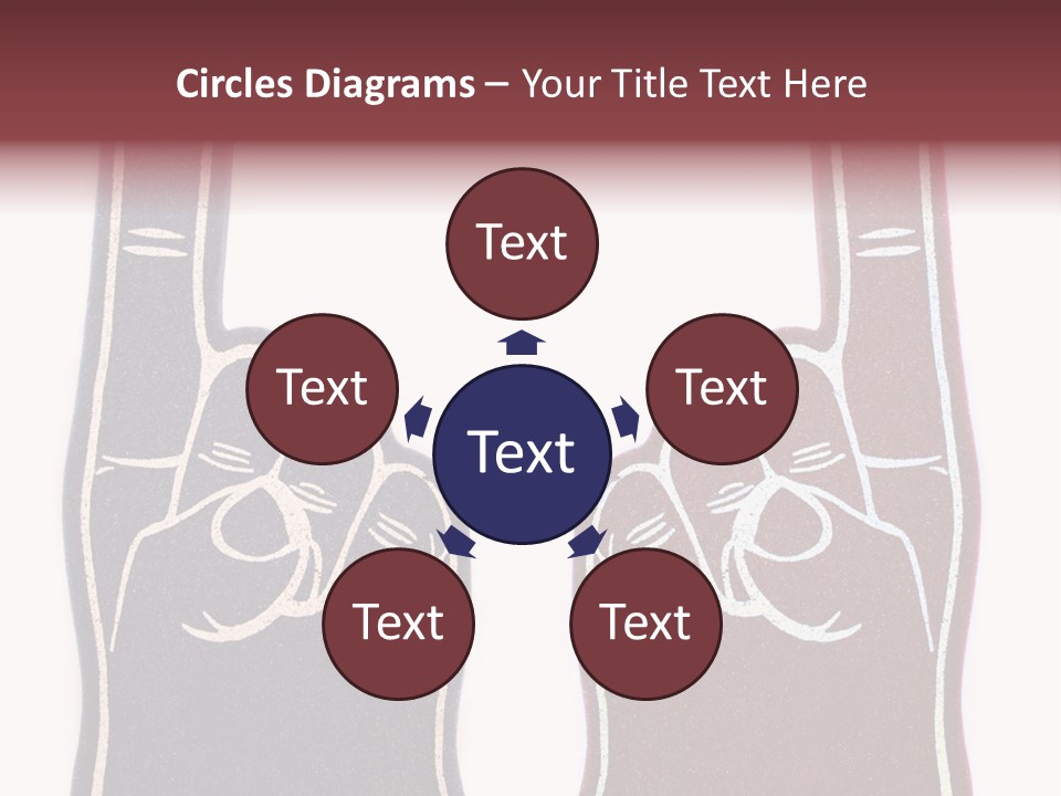 A Pair Of Fingers With A Peace Sign Drawn On Them PowerPoint Template