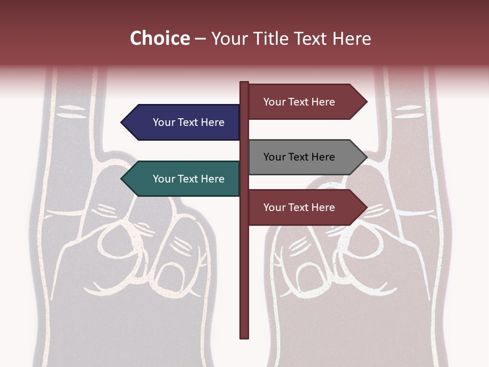 A Pair Of Fingers With A Peace Sign Drawn On Them PowerPoint Template
