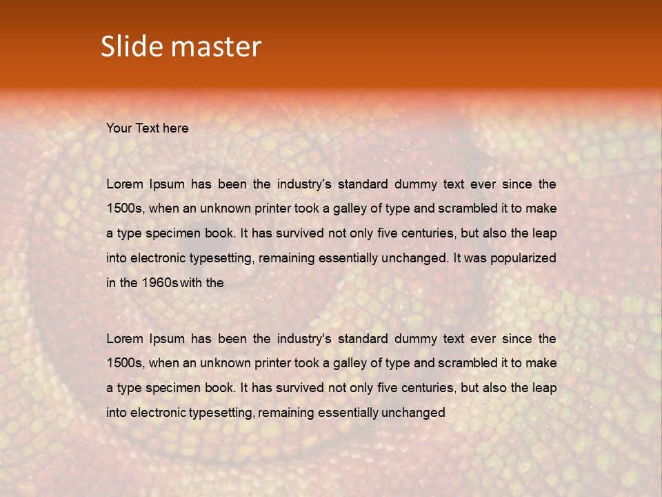 Detailed Close-Up Of The Curled-Up Tail Of A Panther Chameleon. PowerPoint Template