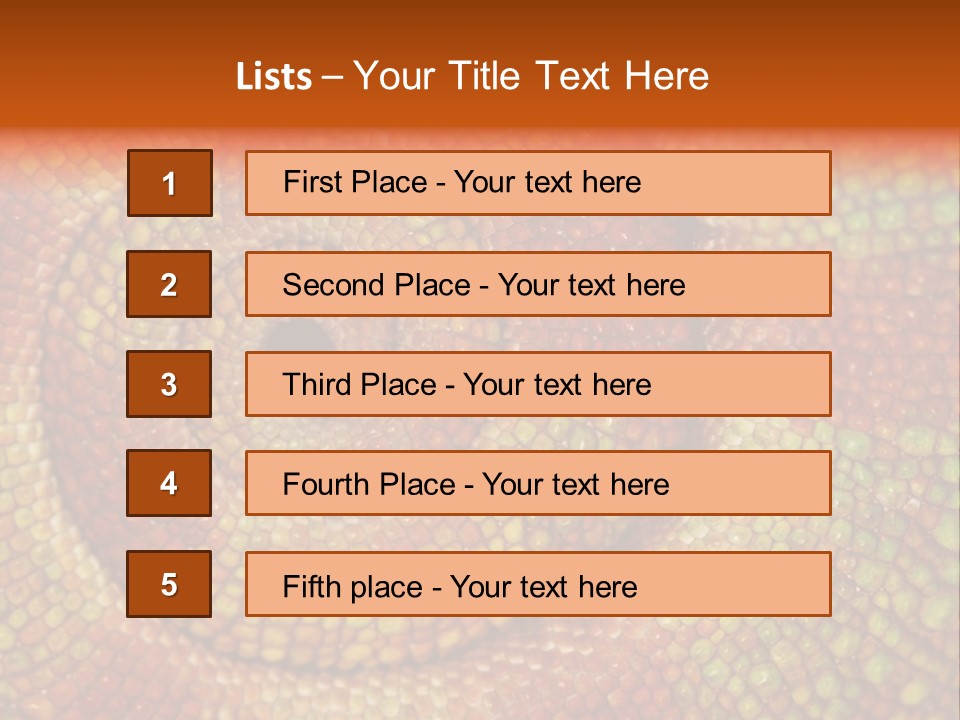 Detailed Close-Up Of The Curled-Up Tail Of A Panther Chameleon. PowerPoint Template