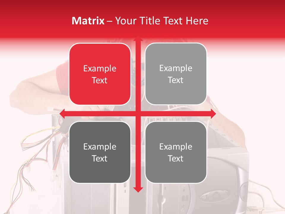 Man In Panic With His Computer Trying To Reach Technical Support PowerPoint Template