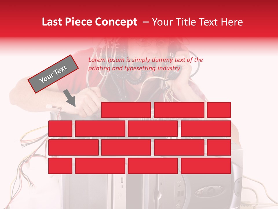 Man In Panic With His Computer Trying To Reach Technical Support PowerPoint Template